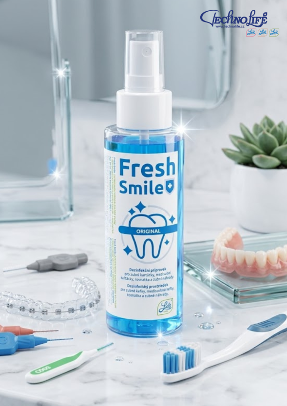 Čistý zubní kartáček za pár vteřin? Vyzkoušely jsme dezinfekční sprej Fresh Smile